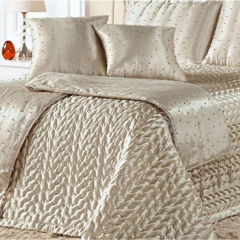 Kit Cobre Leito Queen Pérola Com Almofadas E Xale 10 Peças - Bronze - 2