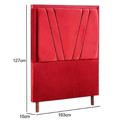 Cabeceira King Luxo Moscou Veludo Mac Interiores Vermelho