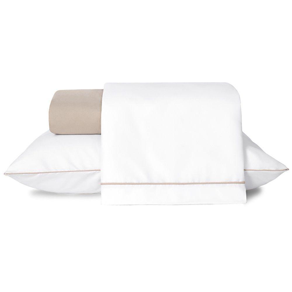 Jogo De Lençol Solteiro Linea Micropercal 200 Fios 3 Peças - Bege - 1