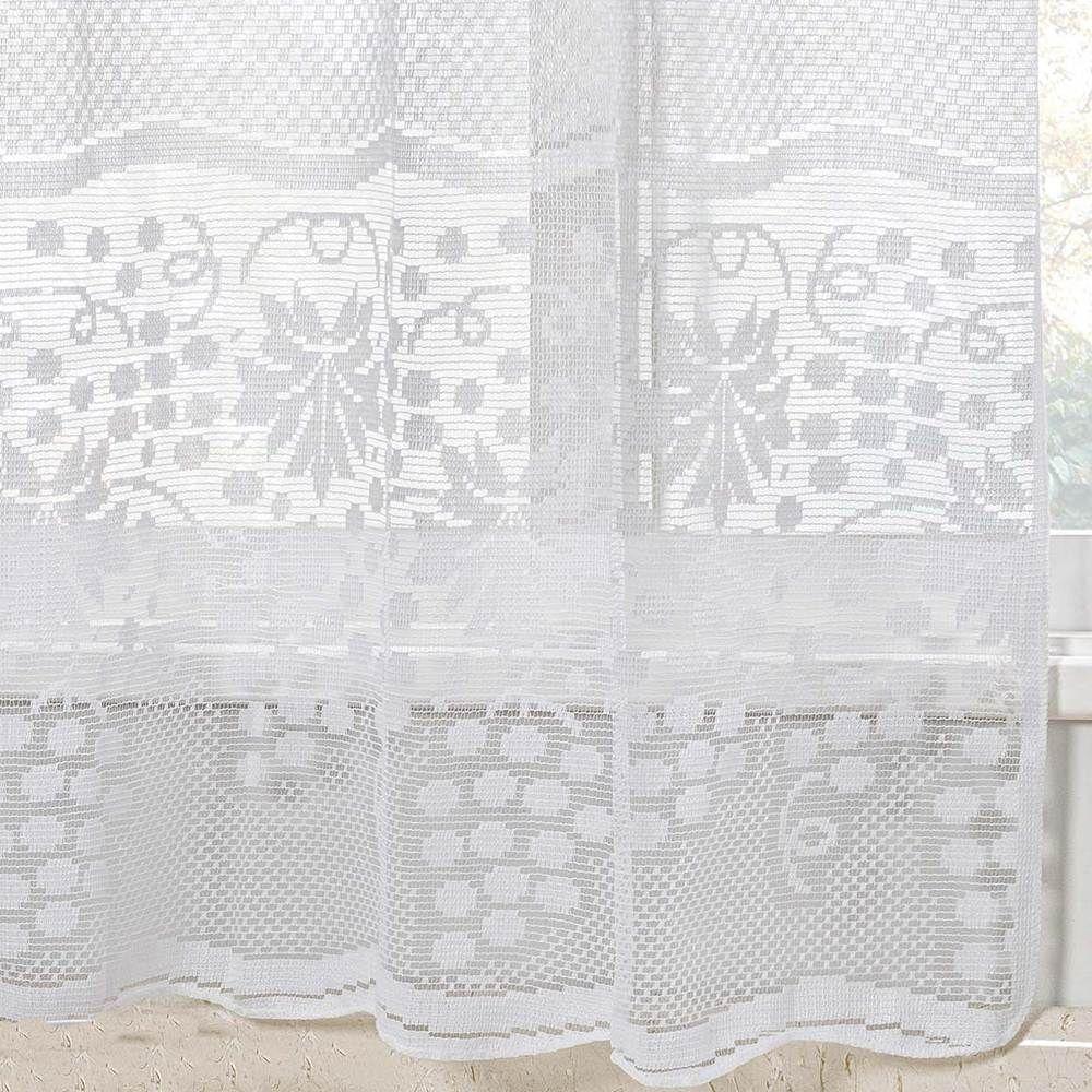 Cortina Para Cozinha Renda Uva Para Varão Simples 1,20m X 2,50m - 2