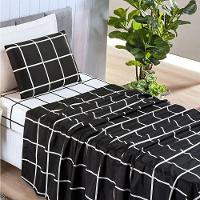 Jogo De Lençol Solteiro Micropercal 200 Fios Dustin 3 Peças - Preto - 100% Poliéster - 2