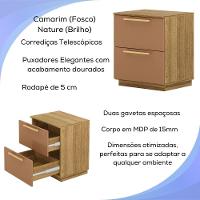 Kit 2 Mesa De Cabeceira 2 Gavetas 50 Cm Dub 50019 Nature Camarim Vlr - 5