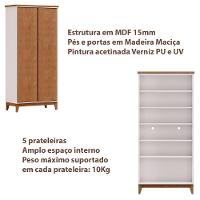 Mesa Escrivaninha E Armario Escritorio Mdf Off White Freijo Milani Store - 5