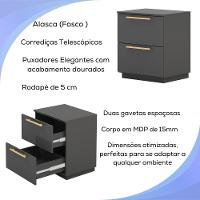 Mesa De Cabeceira 2 Gavetas 50 Cm Dub 50019 Alasca Vlr - 5