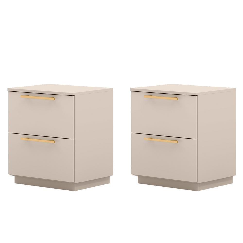 Kit 2 Mesa De Cabeceira 2 Gavetas 50 Cm Dub 50019 Fendi Vlr - 1