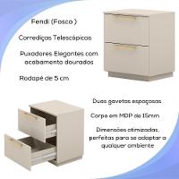 Kit 2 Mesa De Cabeceira 2 Gavetas 50 Cm Dub 50019 Fendi Vlr - 5
