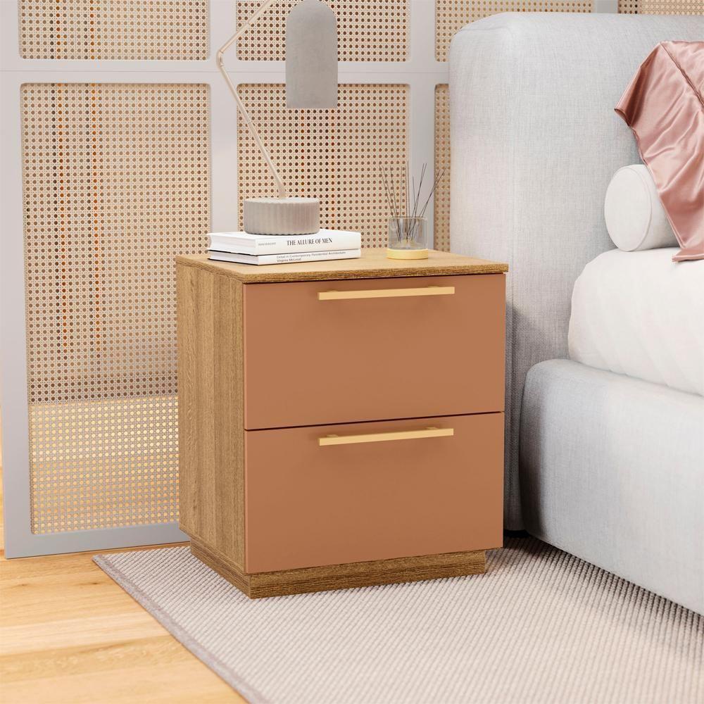 Mesa De Cabeceira 2 Gavetas 50 Cm Dub 50019 Nature Camarim Vlr - 5