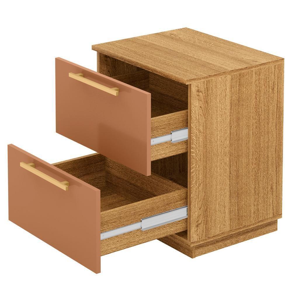 Mesa De Cabeceira 2 Gavetas 50 Cm Dub 50019 Nature Camarim Vlr - 6