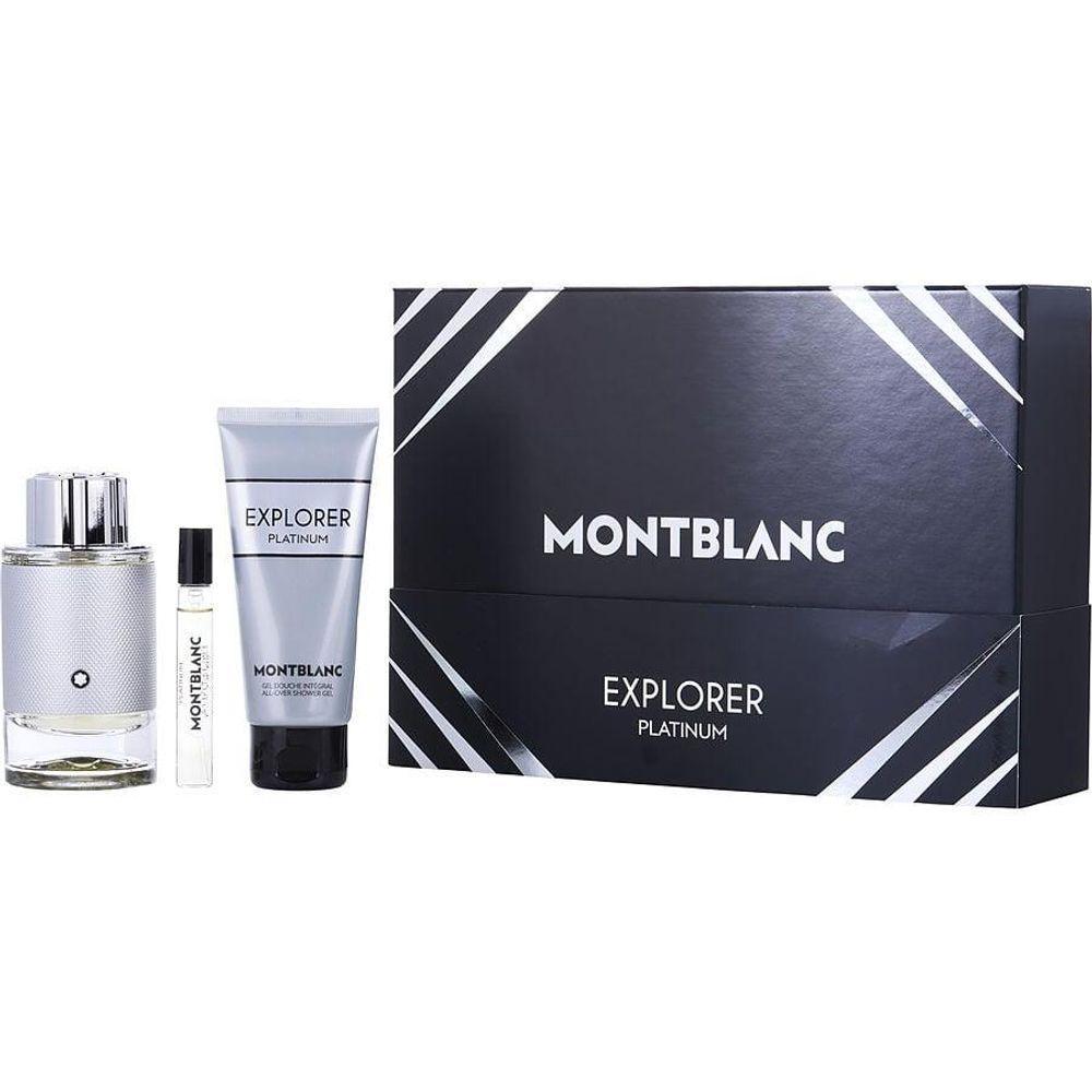 Perfume Masculino Mont Blanc Explorer Platinum Edp Spray 100 ml&gel Banho 7 Mini - 1