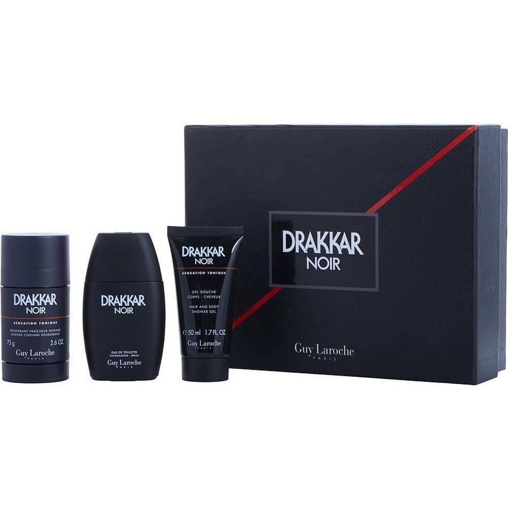 Perfume Masculino Guy Laroche Drakkar Noir Edt Spray 50 ml&intense Cooling Desodorante Em Bastão 73 Gel De Banho - 1