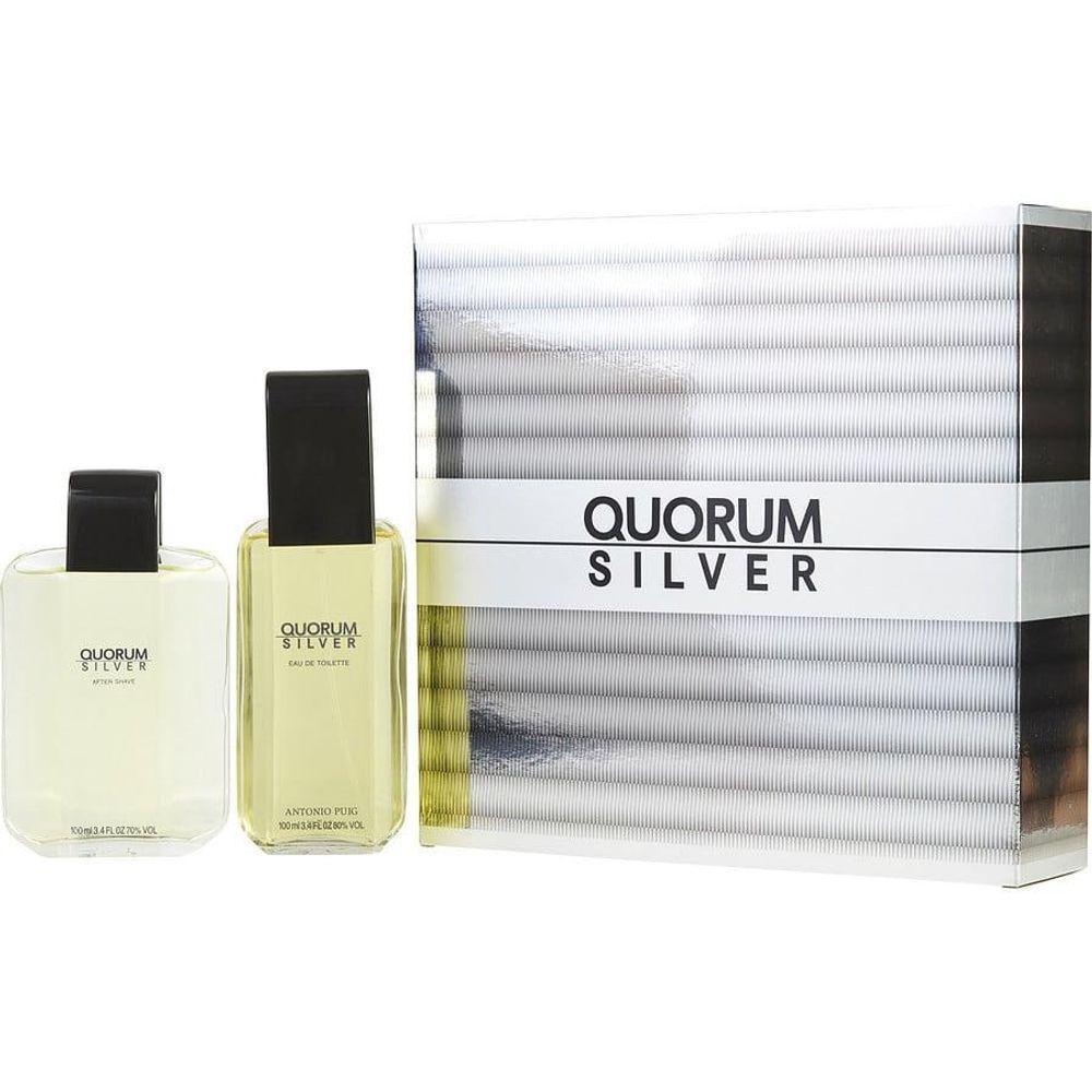 Perfume Masculino Antonio Puig Quorum Silver Edt Spray 100 ml & Pós-barba - 1