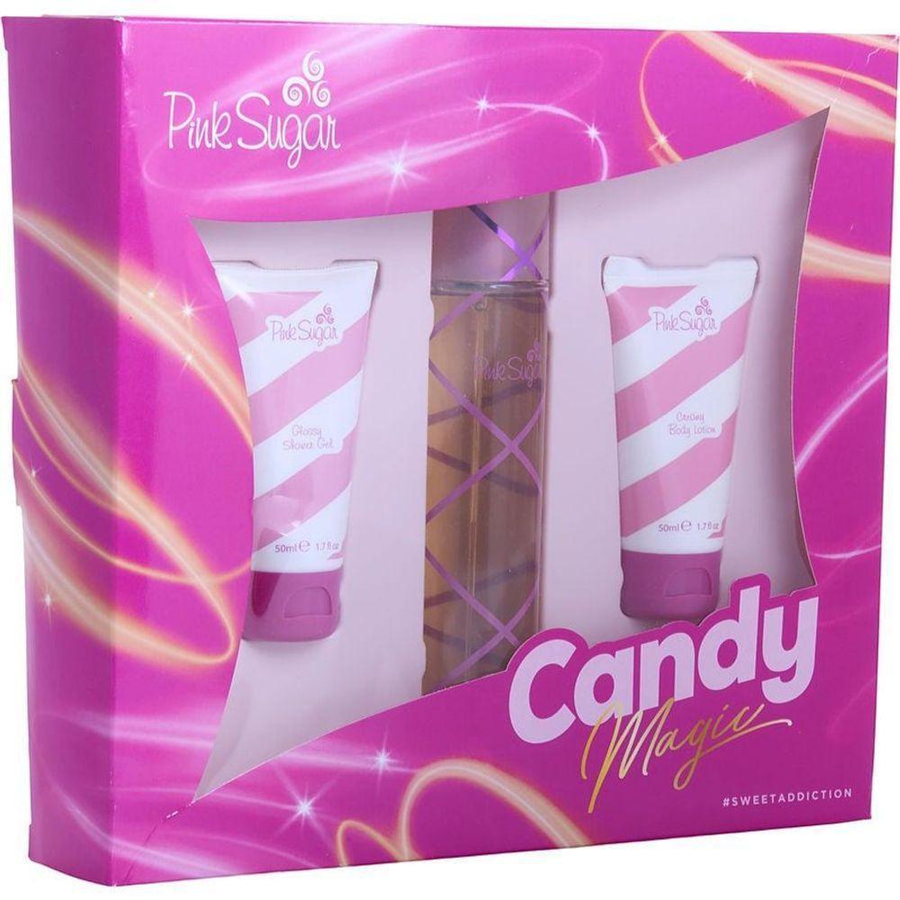 Perfume Feminino Aquolina Pink Sugar Edt Spray 100 ml&loção Corporal 50 Gel De Banho - 1