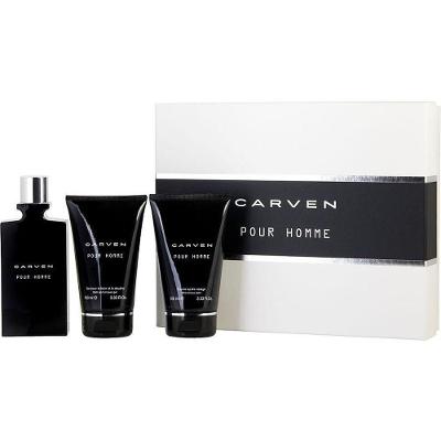 Perfume Masculino Carven Pour Homme Edt Spray 100 ml&pós-barba Balm Gel De Banho
