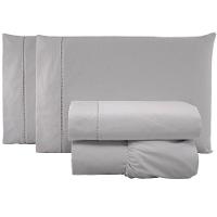 Jogo De Lençol King Percal 200 Fios 100% Algodão 4 Peças - Cinza - 1