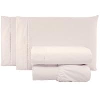 Jogo De Lençol King Percal 200 Fios 100% Algodão 4 Peças - Palha - 1