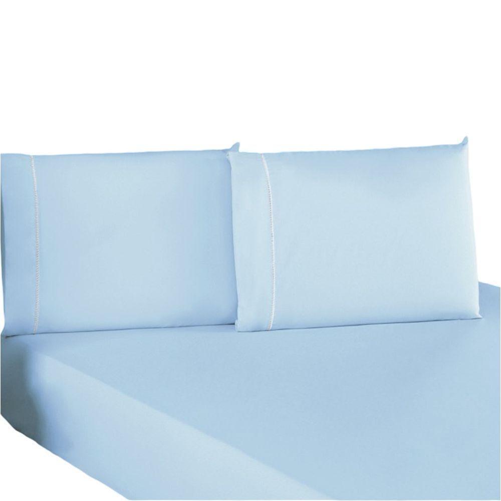 Jogo De Lençol Casal Padrão Percal 200 Fios 100% Algodão 3 Peças - Azul - 1