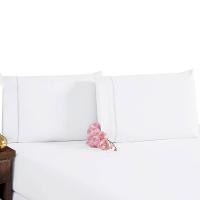 Jogo De Lençol Casal Padrão Percal 200 Fios 100% Algodão 3 Peças - Branco - 1