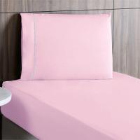 Jogo De Lençol Solteiro Percal 200 Fios 100% Algodão 2 Peças - Rosa - 2