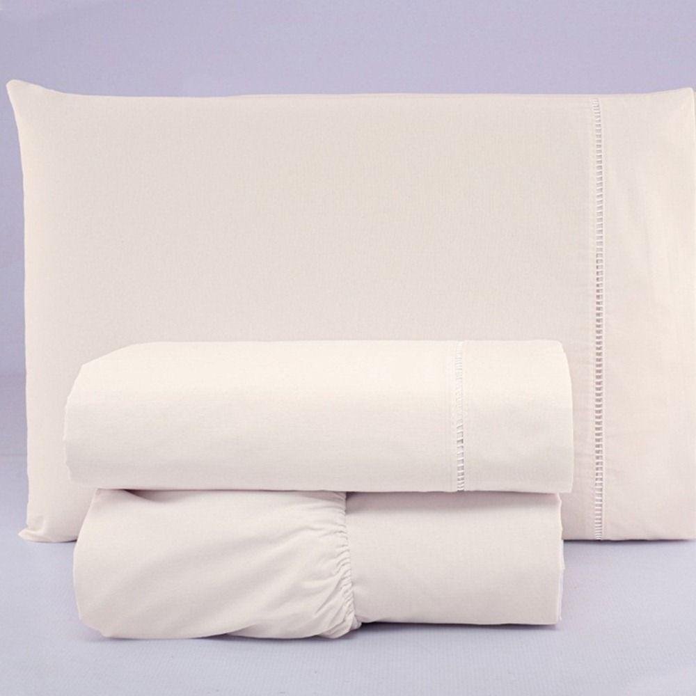 Jogo De Lençol Solteiro Percal 200 Fios 100% Algodão 3 Peças - Palha - 2