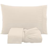 Jogo De Lençol Solteiro Percal 200 Fios 100% Algodão 3 Peças - Palha - 1