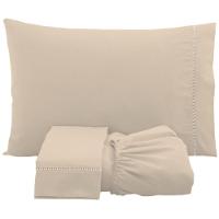 Jogo De Lençol Solteiro Percal 200 Fios 100% Algodão 3 Peças - Caqui - 1