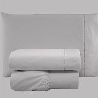 Jogo De Lençol Solteiro Percal 200 Fios 100% Algodão 3 Peças - Cinza - 2