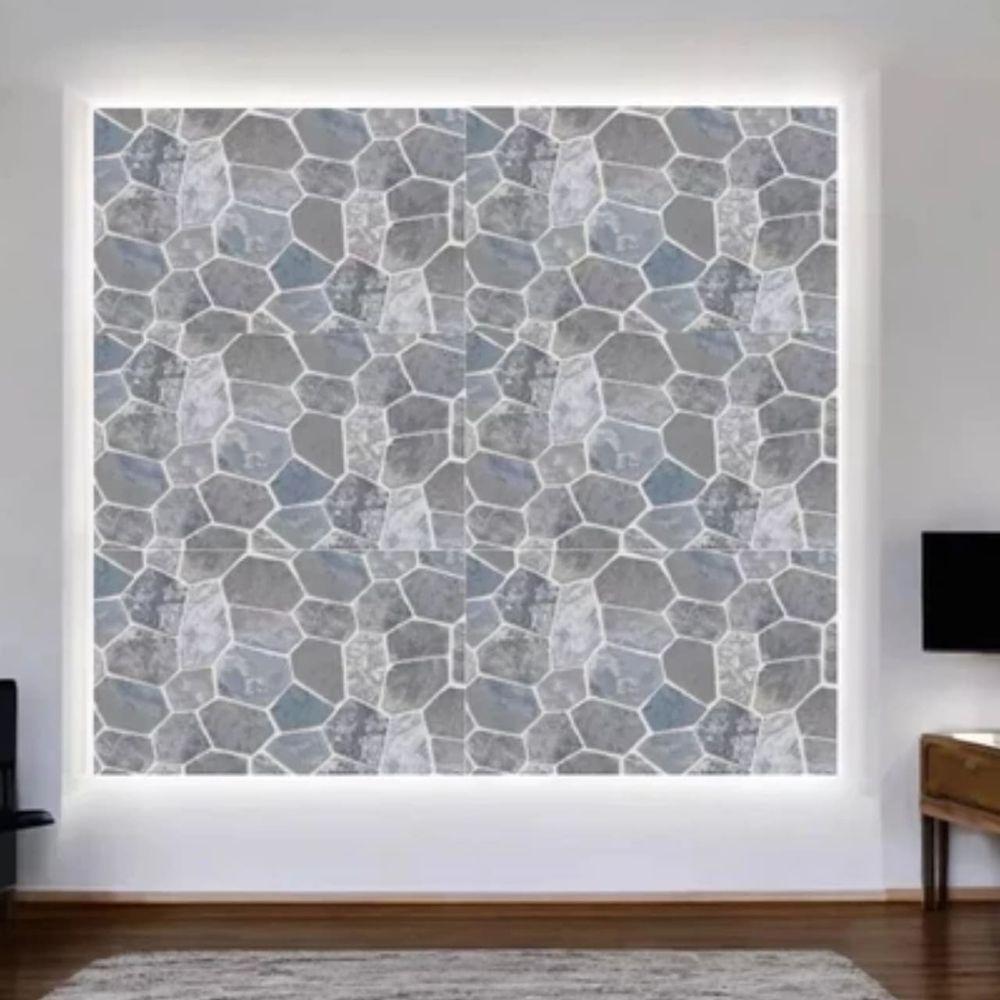 Papel De Parede Pvc Pedras Cinzas 45cm X 5 Metros - 2