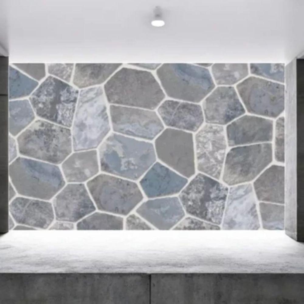 Papel De Parede Pvc Pedras Cinzas 45cm X 5 Metros - 3