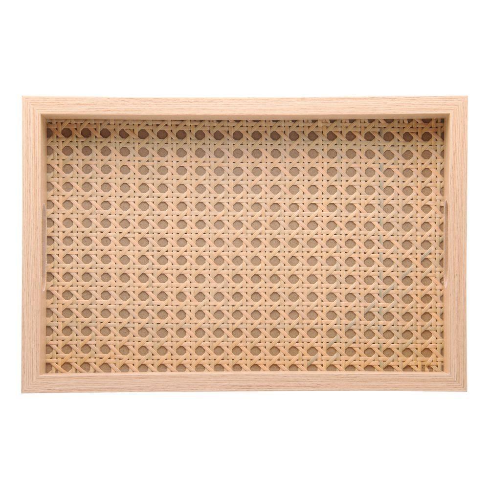 Bandeja Retangular Decorativa Em Mdf Com Fundo De Treliça Lyor 3x20cm - 3