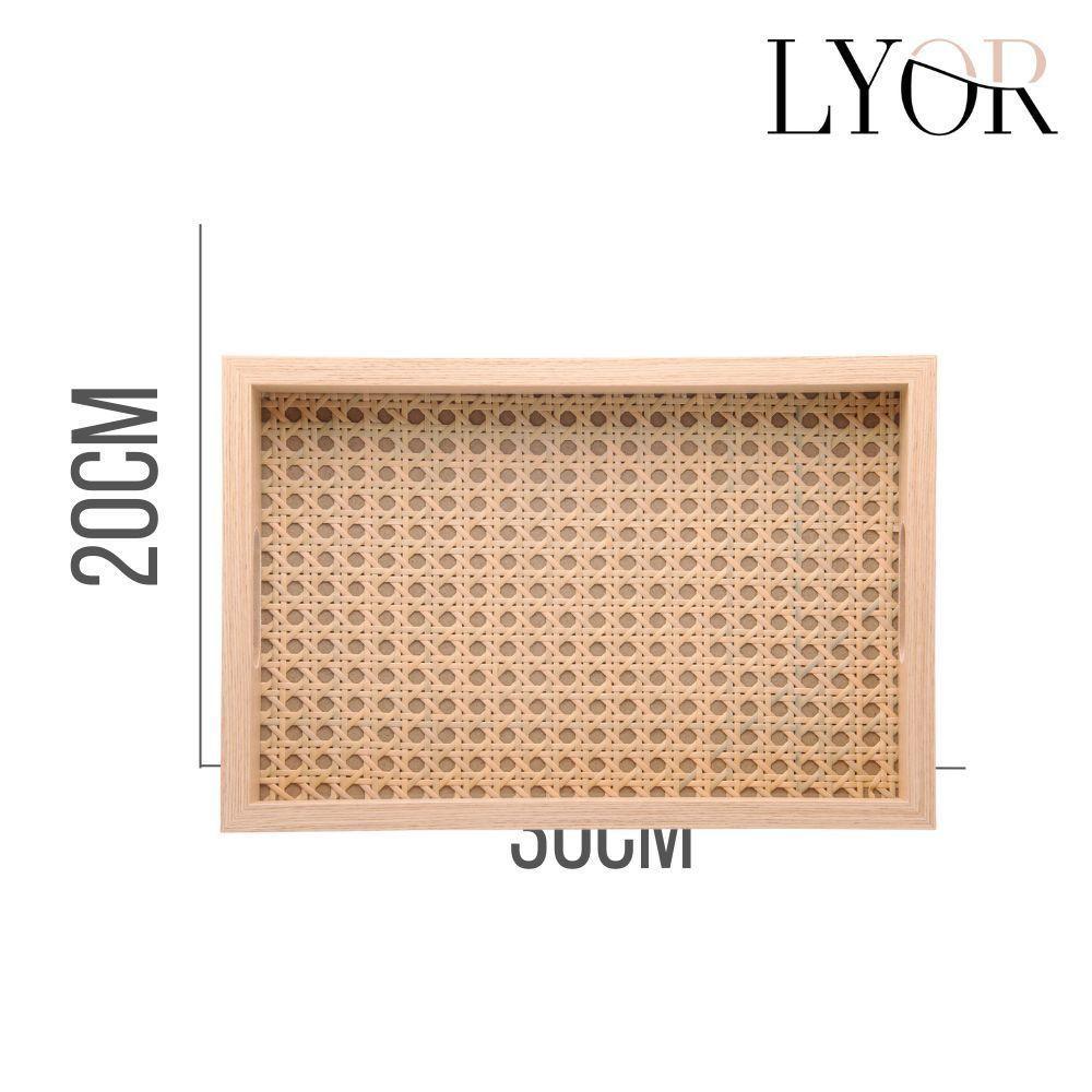 Bandeja Retangular Decorativa Em Mdf Com Fundo De Treliça Lyor 3x20cm - 5