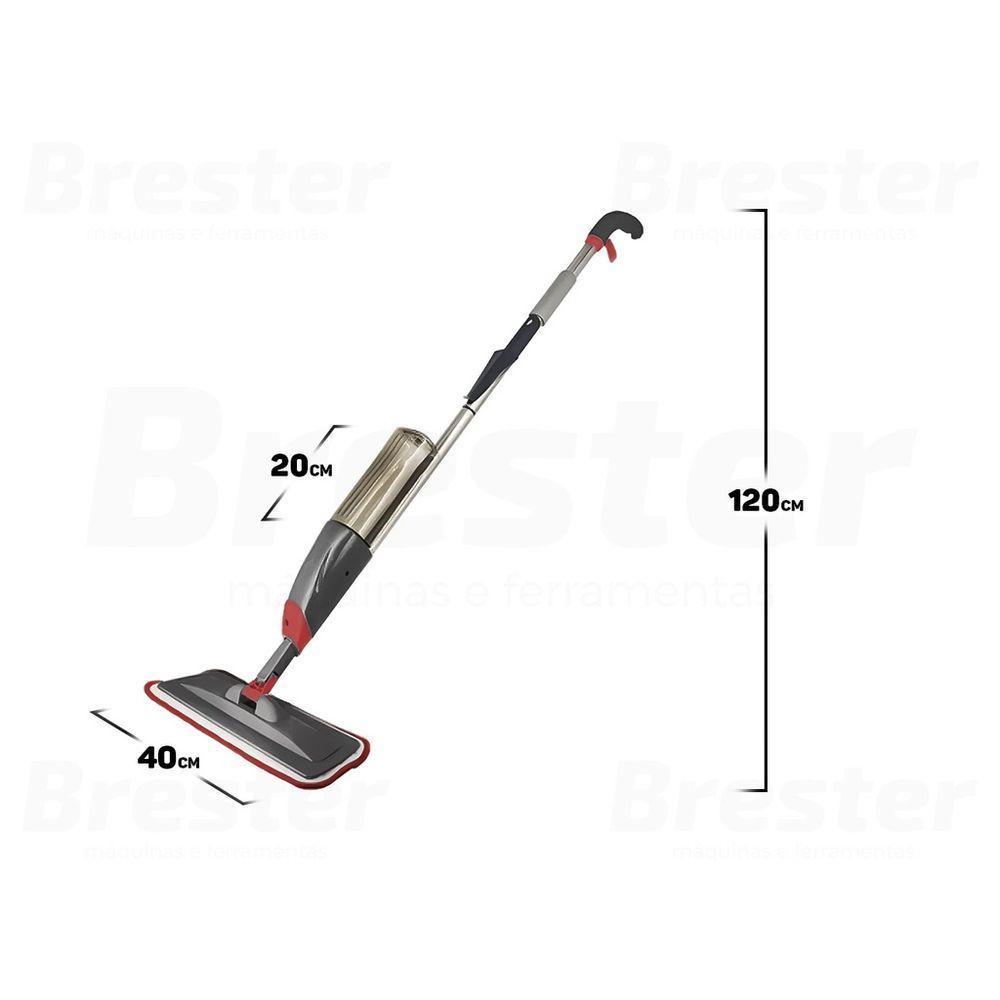 Mop Spray Giratório Limpeza Vassoura Flash Mágica Rodo Esfregão Flat Refil Lavável Borrifa Limpa Seca Powermaid - 8