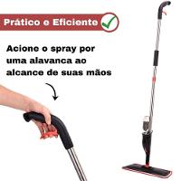 Mop Spray Giratório Limpeza Vassoura Flash Mágica Rodo Esfregão Flat Refil Lavável Borrifa Limpa Seca Powermaid - 6