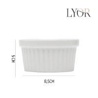 Ramequim Mini Bowl De Porcelana Molheira Clássico Canelado Branco Lyor 155ml