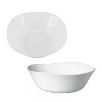 Jogo 6 Bowl De Vidro Opalino Branco Quadrado Tigela Sobremesa 15cm Em Casa Tem - 1
