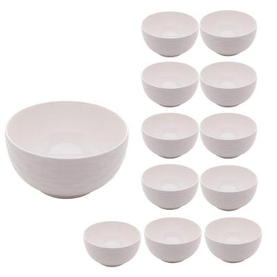 Jogo 12 Bowl De Porcelana Tigela Cumbuca Cor Branco New Bone Lagos Lyor 11,5cm