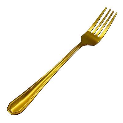 Conjunto Faqueiro 12 Peças Jogo Talheres De Mesa Jantar Garfo Faca Colher Victoria Gold Inox Fratelli