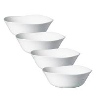 Jogo 4 Bowl De Vidro Opalino Branco Quadrado Tigela Sobremesa 15cm Em Casa Tem - 1