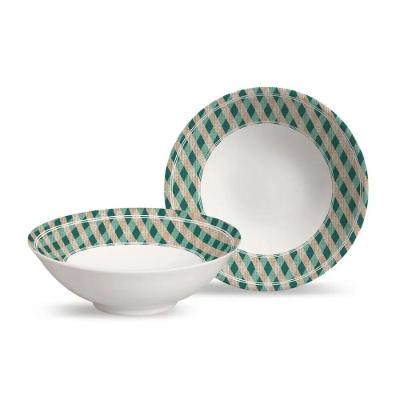 Bowl Decorado Verde E Bege Xadrez Joy 1o Classific Natalino Natal Alleanza