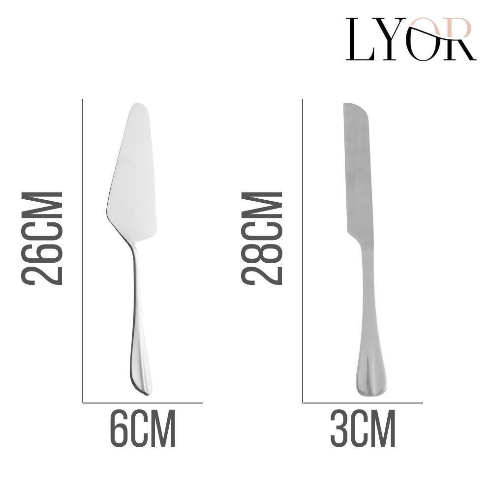 Conjunto 2 Peças Faca E Espátula Para Bolo Torta Aço Inox Positano Lyor - 5