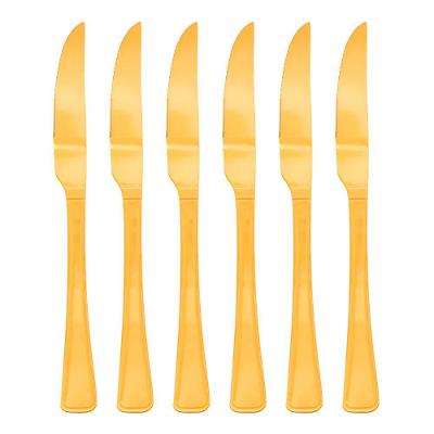 Jogo 6 Facas Dourada De Churrasco Jantar Victoria Gold Inox Fratelli