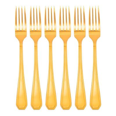 Conjunto Faqueiro 18 Peças Jogo Talheres De Mesa Jantar Garfo Faca Colher Victoria Gold Inox Fratelli