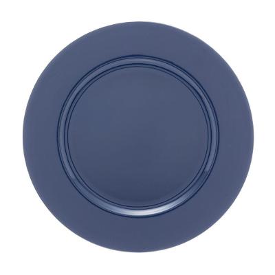 Jogo 6 Sousplat Redondo Plástico Opala Azul 33cm Base De Prato Lyor