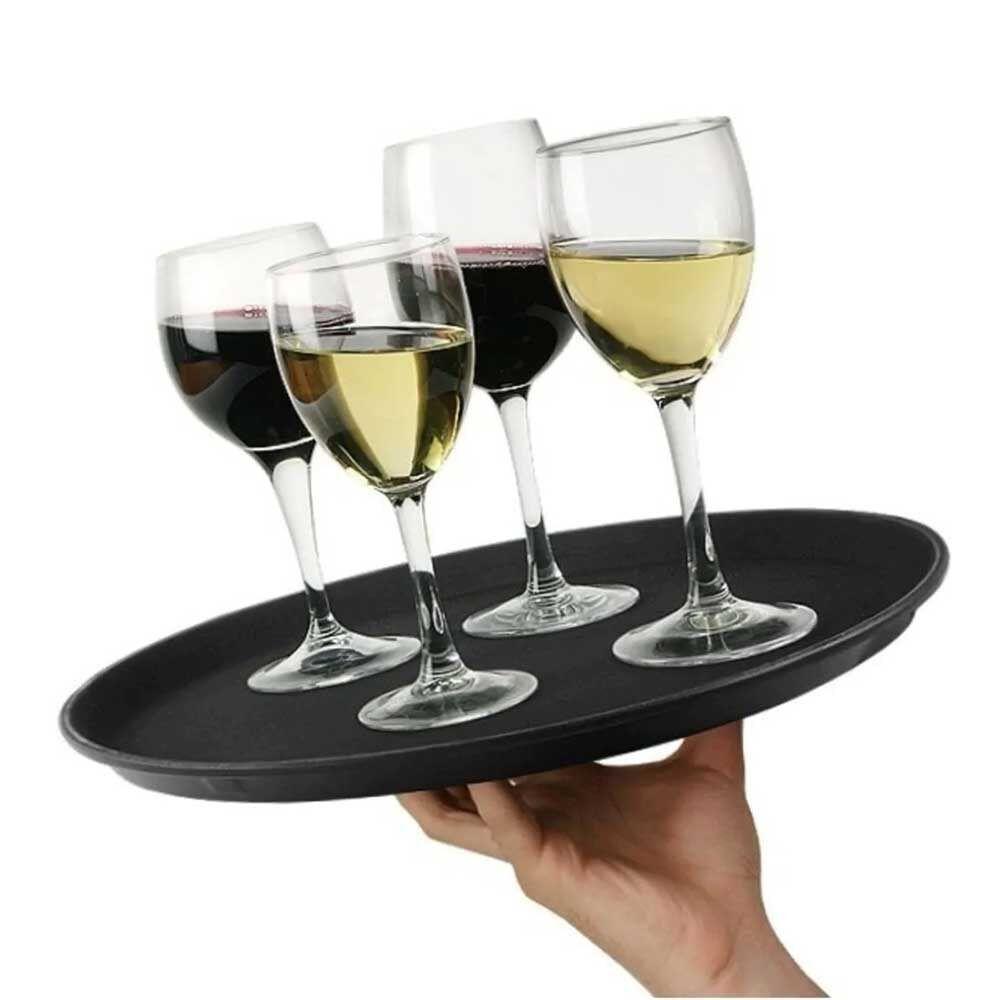 Kit 10 Bandejas De Servir Garçom Profissional Bar Restaurante Antiderrapante Emcasatem 40cm - 2