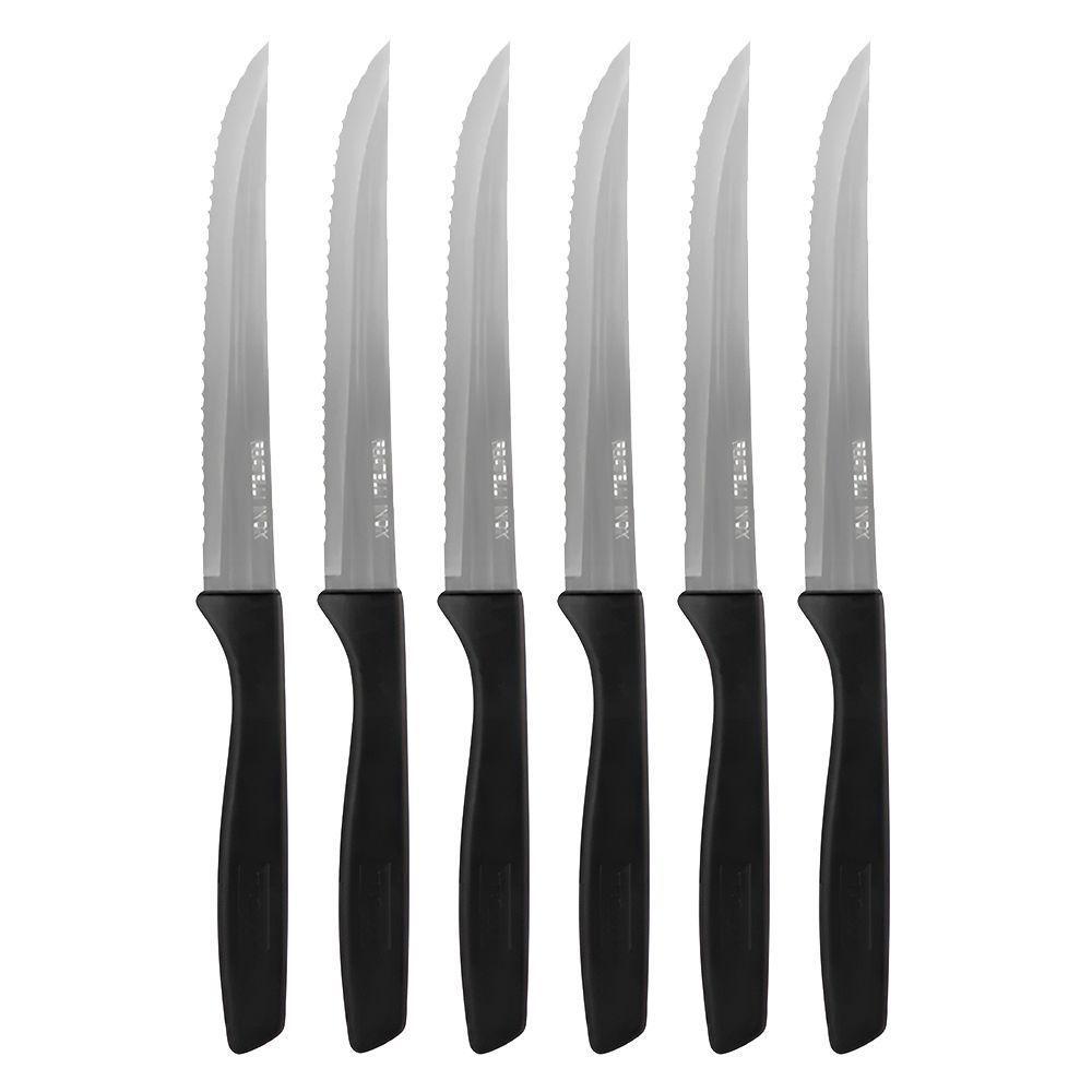 Jogo 6 Facas De Churrasco Mesa New Caprese Preto Fratelli Inox - 1