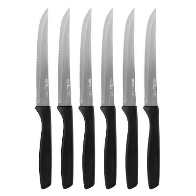 Jogo 6 Facas De Churrasco Mesa New Caprese Preto Fratelli Inox