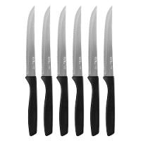 Jogo 6 Facas De Churrasco Mesa New Caprese Preto Fratelli Inox - 1