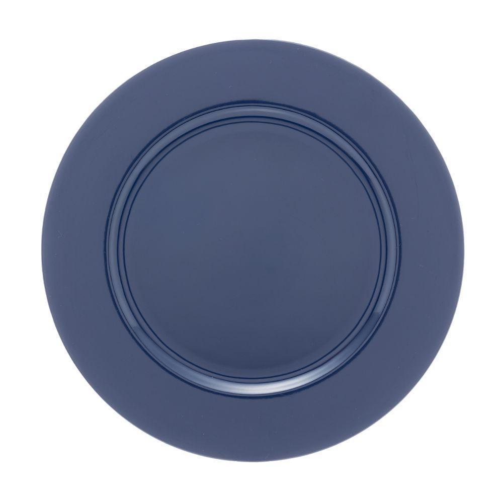 Jogo 10 Sousplat Redondo Plástico Opala Azul 33cm Base De Prato Lyor - 1
