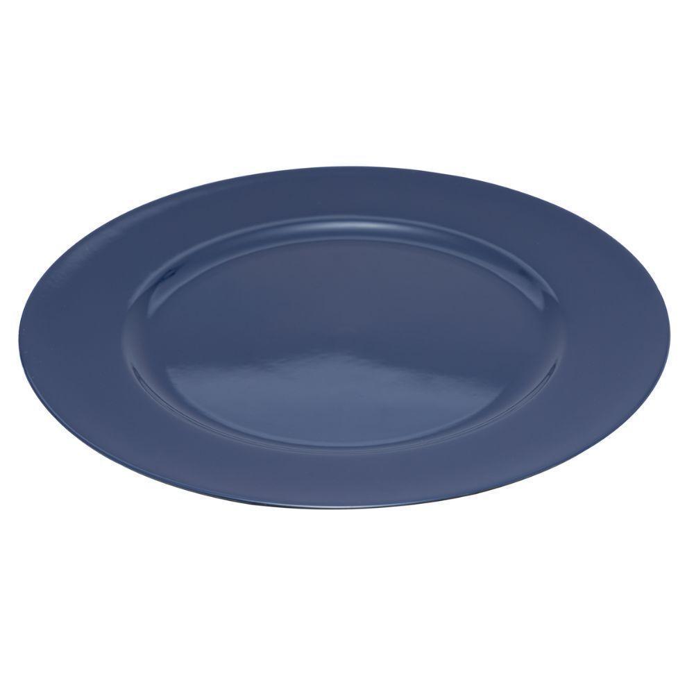 Jogo 10 Sousplat Redondo Plástico Opala Azul 33cm Base De Prato Lyor - 2