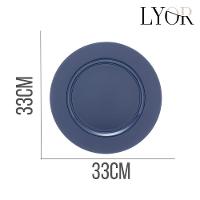 Jogo 4 Sousplat Redondo Plástico Opala Azul 33cm Base De Prato Lyor - 2