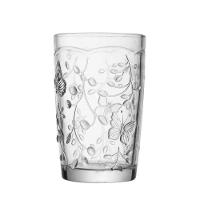 Jogo 6 Copo De Vidro New Butterfly Borboleta Flores Cristal Ecológico 330ml Lyor - 1